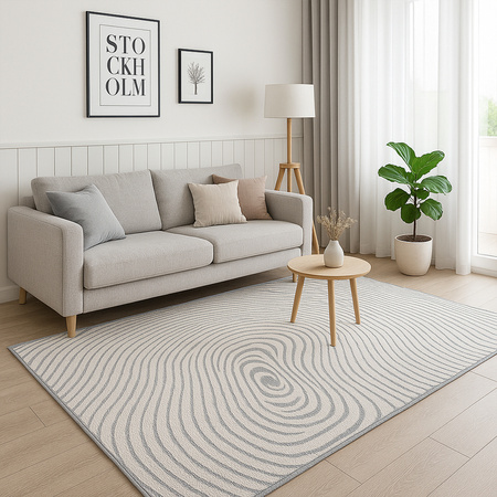 Dywan 140x200 do salonu pętelkowy duży japandi nowoczesny ciężki gruby POLO, szary