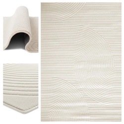 Dywan 140x200 do salonu pętelkowy duży japandi nowoczesny ciężki gruby POLO - Path Grey (Szary)