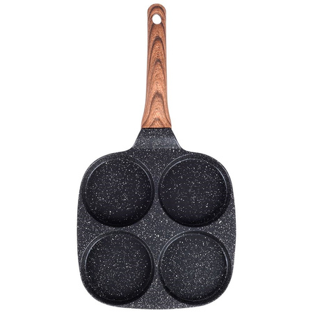 Egg Pan Granite 4 Holes BLACK&WOOD 19x19 cm