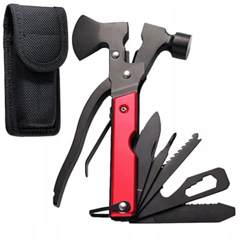 Multitool 17w1 Narzędzie wielofunkcyjne survival składany scyzoryk nóż piła, czerwony