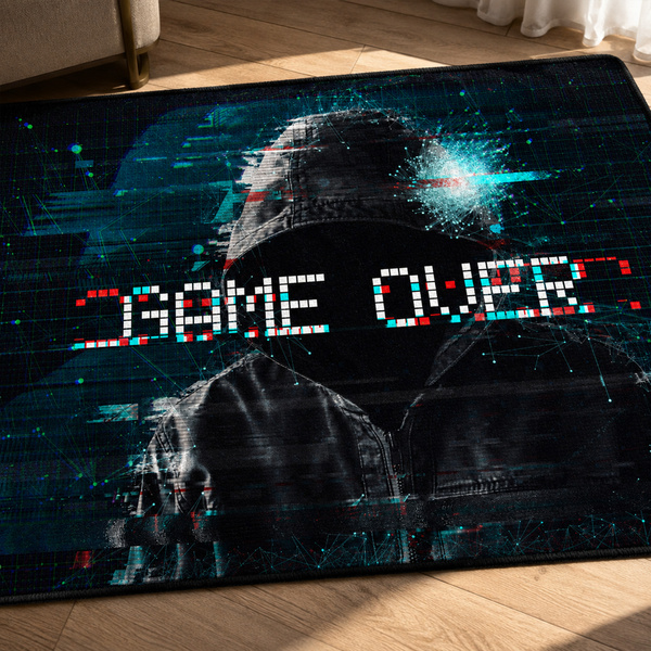 Dywan gamingowy dla gracza mata pod fotel antypoślizgowy GameOver