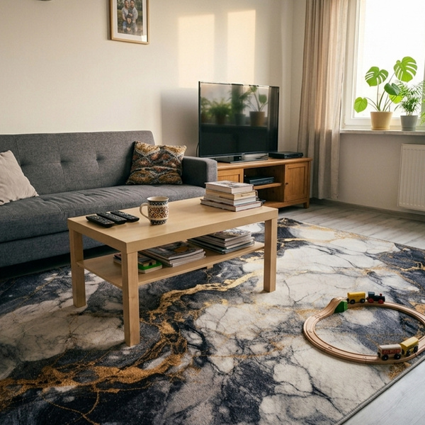Dywan do salonu 120x170 nowoczesny NOVO Marmur antypoślizgowy miękki soft