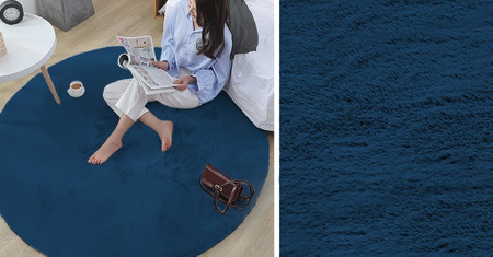 Rabbit Strado 110x110 RoyalNavy round rug (Blue)