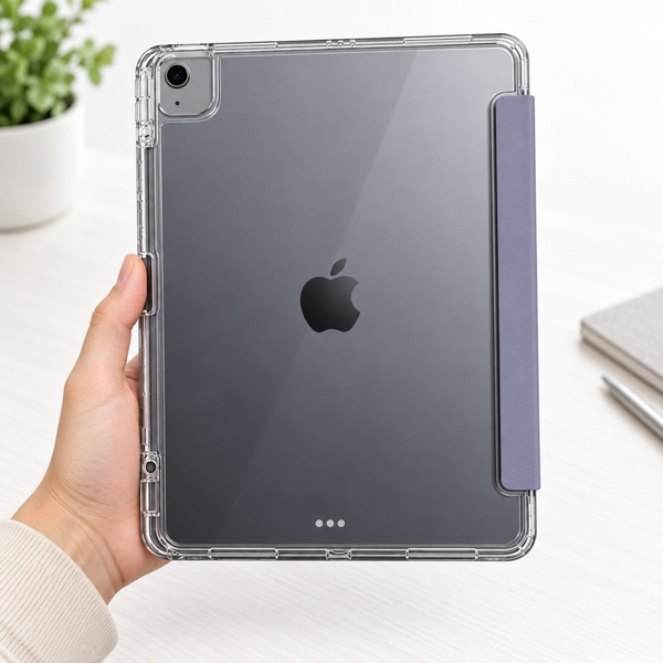 Etui Hard Crystal do Apple iPad Air 13 M4 M3 M2 2026/ 25/ 24 gen 8/ 7 z klapką - fioletowe