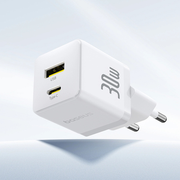 Nabíjačka sieťová Baseus Palm 30W USB-C USB-A, biela
