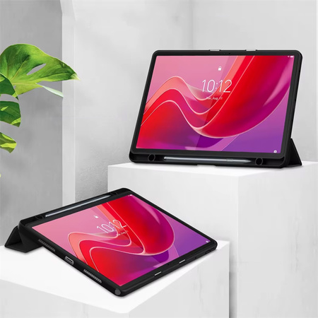 Puzdro Crystal case na Lenovo Tab M11 10.95 11 / 11 TB330, čierne - ochranné so stojanom