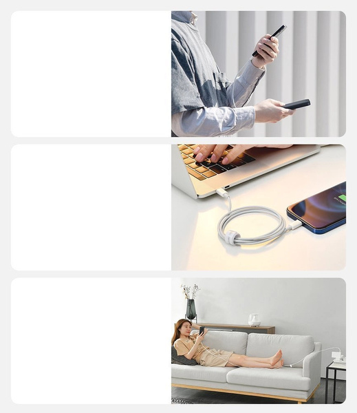 Kábel Baseus Superior Series USB-C / Lightning PD 20W 1 m, biely