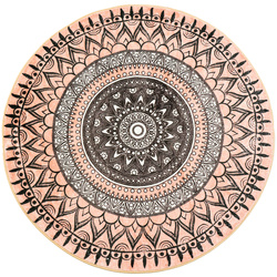 NOVO Strado round rug modern beige torte pattern for living room Aztec 160x160 cm