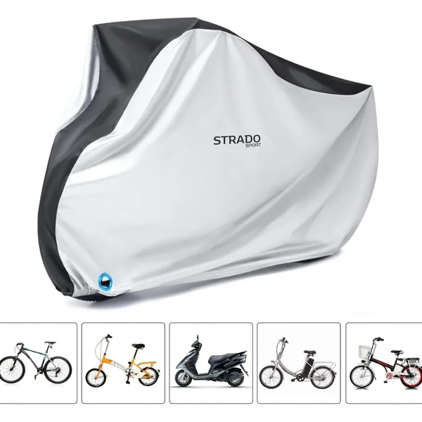 Duży Pokrowiec Na Rower Wodoodporny Motor Skuter 110x200x70cm XXL Ściągacz, biały
