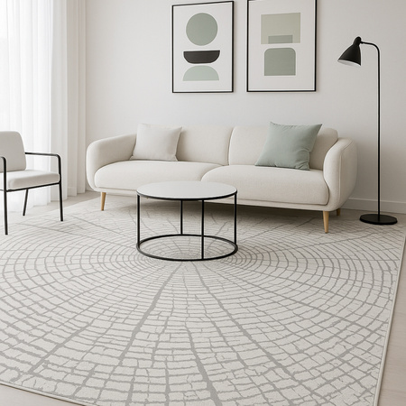 Dywan 160x230 do salonu pętelkowy duży japandi nowoczesny ciężki gruby POLO, szary