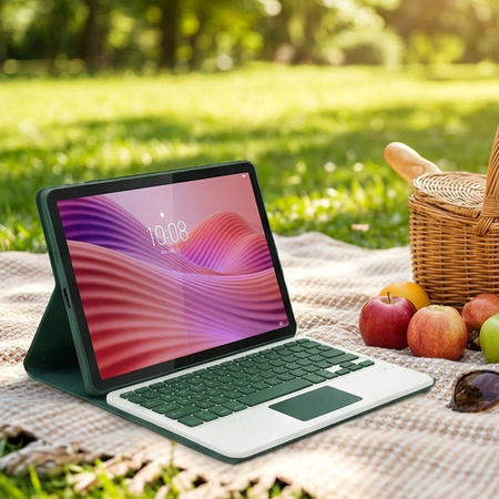 Puzdro s klávesnicou touch na Lenovo Tab 10.1 2025, zelené - ochranné so stojanom