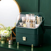 Casket organizer trunk for cosmetics jewelry (Bottle Green)