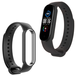 Pasek silikonowy do Xiaomi Mi Band 7, czarny - wymienny, wygodny na co dzień
