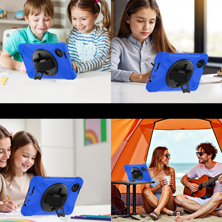 Etui pancerne Shockproof z uchwytem paskiem do Xiaomi Redmi Pad SE 8.7 2024, niebieskie