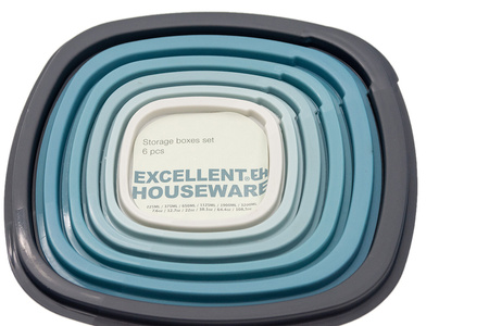 Set of food containers with lid plastic 6 pieces