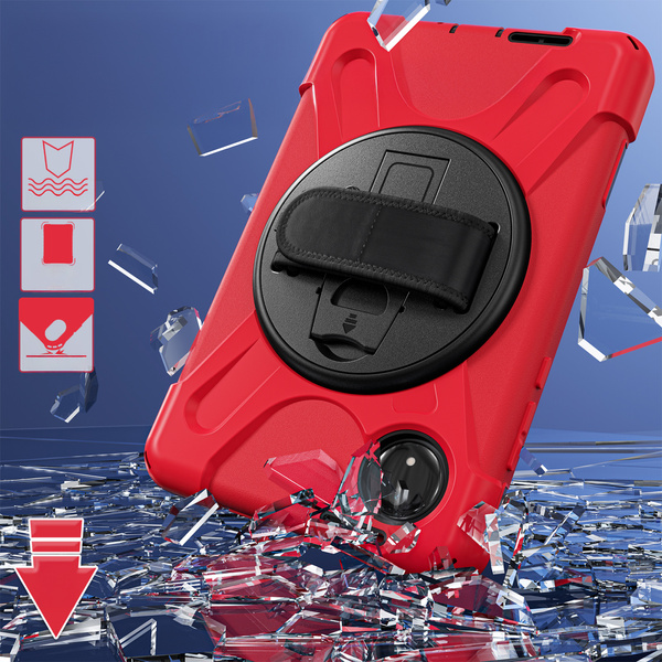 Puzdro pancierové Shockproof s držiakom na Xiaomi Redmi Pad SE 8.7 2024 / Redmi Pad SE 8.7, červené - ochranné