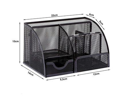 Toolbox, desk organizer, 6 compartments, drawer