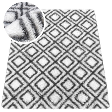 Dywan do salonu shaggy DECOR antypoślizgowy miękki puszysty modny 140x200 White Cube