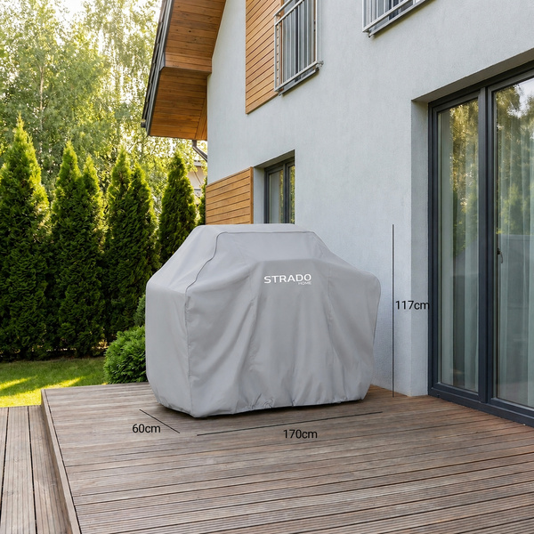Pokrowiec na grill 170x60x117 cm wodoodporny ochrona UV srebrny