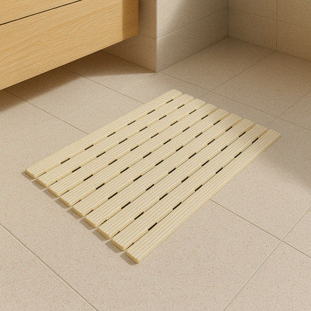 Mata łazienkowa antypoślizgowa pod prysznic brodzik do sauny basenu, beżowa