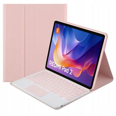 Puzdro s klávesnicou Bluetooth na Redmi Pad 2 11 2025, ružové - ochranné so stojanom, prístup k portom a tlačidlám