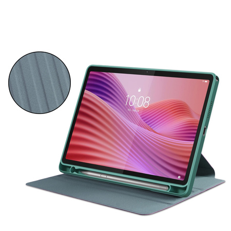 Puzdro 360 Crystal na Lenovo Tab 10.1 2025, zelené - ochranné so stojanom, prístup k portom a tlačidlám