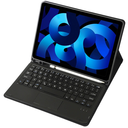 Etui z klawiaturą Bluetooth touchpad do iPad Air 5 (Czarne)