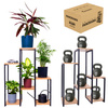 PANORAMA 6 level metal standing flower stand - elegant flower and plant stand OAK