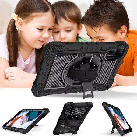 Puzdro pancierové s držiakom Shockproof na Xiaomi Redmi Pad SE 2023 11 / Redmi Pad SE 11, čierne - ochranné