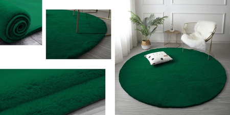 Rabbit Strado 160x160 BottleGreen round rug (Green)