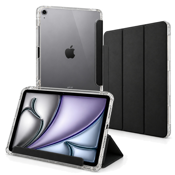 Etui Hard Crystal do Apple iPad Air 13 M4 M3 M2 2026/ 25/ 24 gen 8/ 7 z klapką - czarne