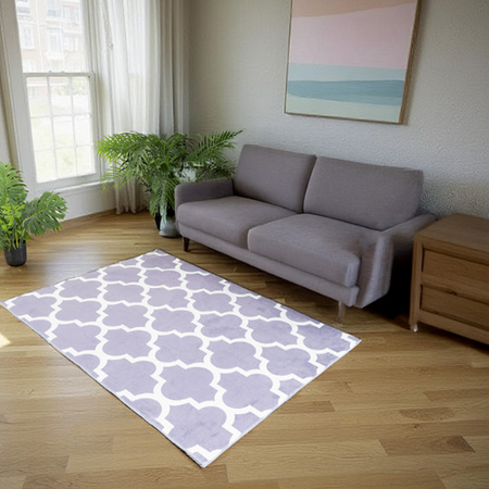 NOVO Strado modern carpet for living room delicate grey velvet pattern Morocco Grey 140x200 cm