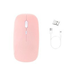 Bezdrôtová myš počítačová myš Bluetooth 2.4G optický senzor, ružová