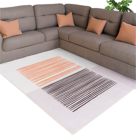 NOVO Strado modern carpet for living room delicate beige velvet pattern Sand Lines 140x200 cm