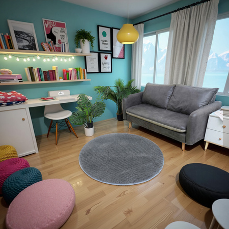 Alpaca Strado 160x160 round rug - AlpaGrey