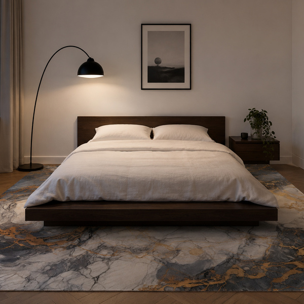 Dywan do salonu 200x300 NOVO Czarny Marmur NOVO antypoślizgowy miękki