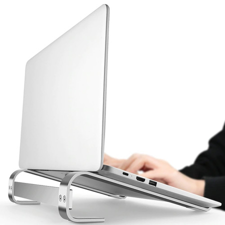 Uniwersalna podstawka pod laptopa 10-18 cali ALUMINIOWA uchwyt stojak S1, srebrna