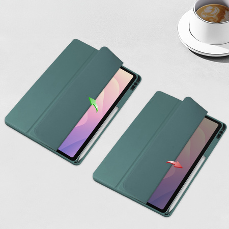 Puzdro Clear Pencil na Samsung Galaxy Tab S11 11 SM SMX736 s klapkou, zelené - ochranné