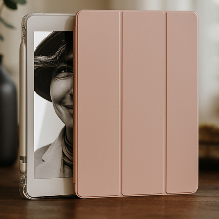Hard Crystal case with stylus holder for Apple iPad 10.9 10 GEN 2022 / iPad 11 A16 11GEN 2025 - Pink
