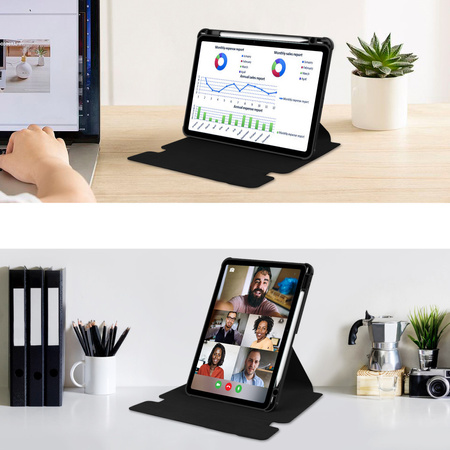 Etui 360 z klawiaturą do Apple iPad 10.9 2022 Gen. 10 / 11 2025 A16 Gen. 11 / Apple iPad 11 2025 / Apple iPad 10 2024, czarne - ochronne