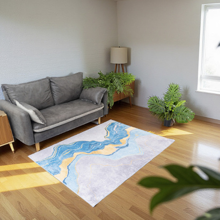 NOVO Strado modern carpet for living room marble pattern velvet Golden Trail 160x200 cm