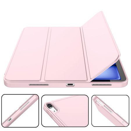 Puzdro Smart Pencil na iPad Air 11 M3 2025 Gen. 7 / M2 2024 Gen. 6, ružové - ochranné so stojanom
