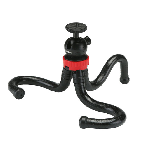 Univerzálny pružný statív tripod na telefón fotoaparát GoPro závit 1 / 4, čierny