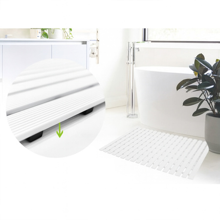 Mata łazienkowa antypoślizgowa pod prysznic brodzik do sauny basenu, biała