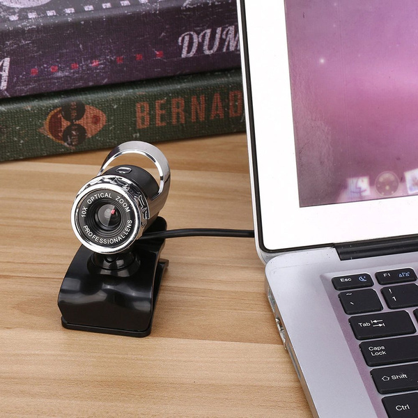 Kamera internetová mikrofón na lekcií práce video PC laptop A859 z držiakom, čierna