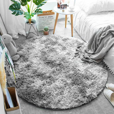 Shaggy Ombre Strado Round Carpet 200x200 OmbreSilver (Light Gray)