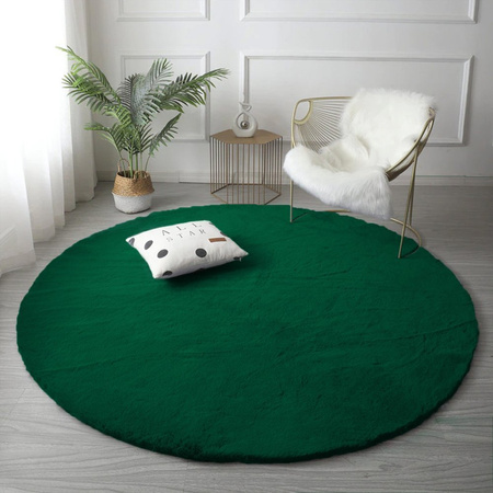 Rabbit Strado 160x160 BottleGreen round rug (Green)