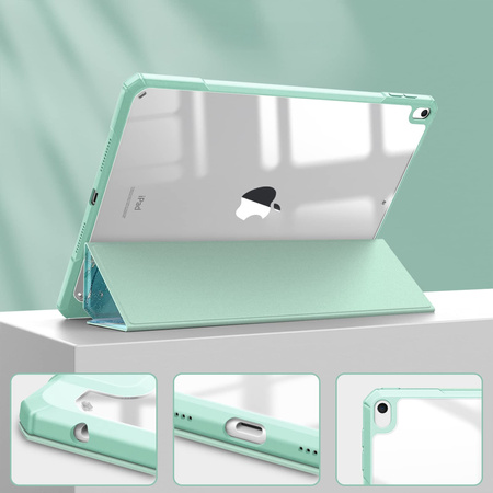 Puzdro grafické na Apple iPad 10.9 2022 Gen 10 / 11 2025 A16 Gen 11 s klapkou, zelené - ochranné so stojanom