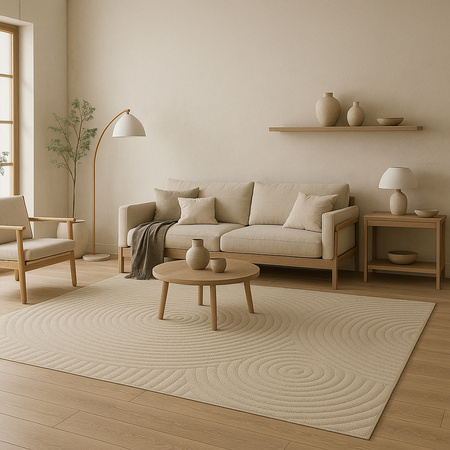 Dywan 160x230 do salonu pętelkowy duży japandi nowoczesny ciężki gruby POLO, beżowy