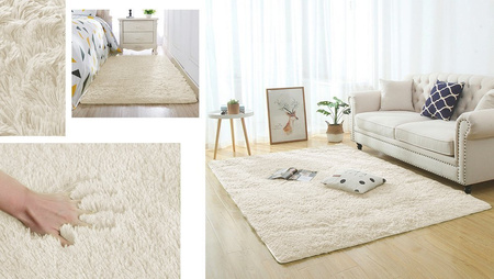 Shaggy Strado Carpet 200x200 CreamBeige (Beige)